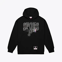 Men's Mitchell & Ness Black San Antonio Spurs Team Name Stack Logo Hoodie
