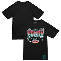 Men's Mitchell & Ness  Black San Antonio Spurs Worldwide Collection Glow Up T-Shirt
