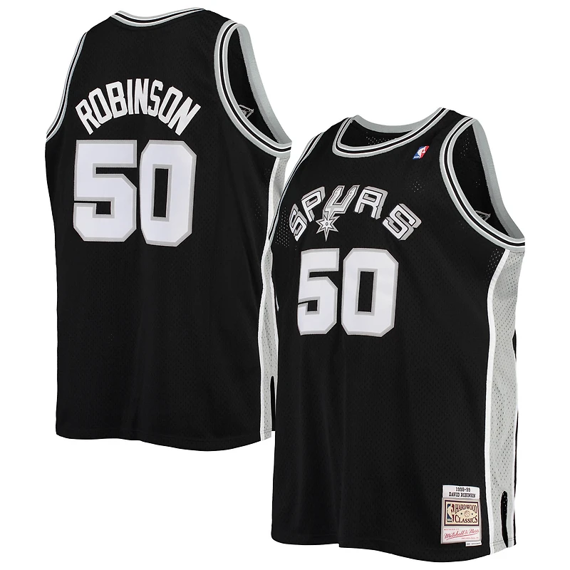 Men's Mitchell & Ness David Robinson Black San Antonio Spurs 1998/99 Big Tall Hardwood Classics Swingman Jersey