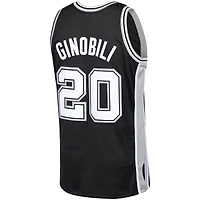 Maillot Swingman Mitchell & Ness Manu Ginobili noir San Antonio Spurs Hardwood Classics pour hommes