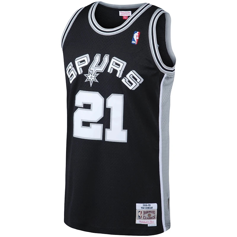 Maillot Swingman Mitchell & Ness Tim Duncan noir San Antonio Spurs 1998/99 Big Tall Hardwood Classics pour hommes