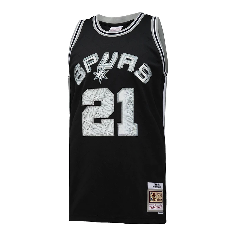 Mitchell & Ness Tim Duncan noir San Antonio Spurs 1998/99 Hardwood Classics 75e anniversaire Diamond Swingman - Maillot