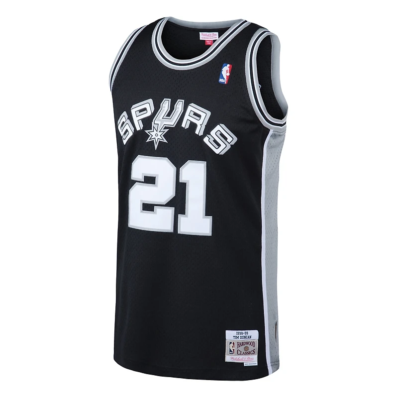 Men's Mitchell & Ness Tim Duncan Black San Antonio Spurs 1998/99 Hardwood Classics Swingman Jersey