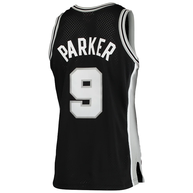 Men's Mitchell & Ness Tony Parker Black San Antonio Spurs Hardwood Classics Swingman Jersey