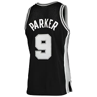 Men's Mitchell & Ness Tony Parker Black San Antonio Spurs Hardwood Classics Swingman Jersey
