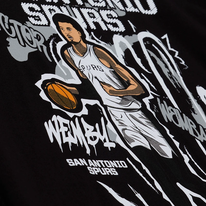 Men's Mitchell & Ness Victor Wembanyama Black San Antonio Spurs Chalked Up T-Shirt