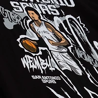 Men's Mitchell & Ness Victor Wembanyama Black San Antonio Spurs Chalked Up T-Shirt