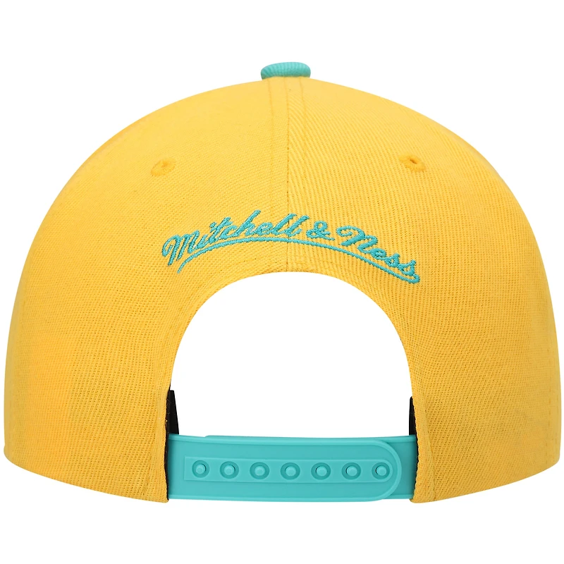 Men's Mitchell & Ness Yellow San Antonio Spurs Hardwood Classics Snapback Hat