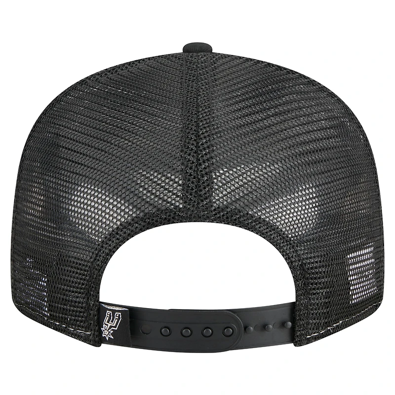 Men's New Era  Black/Silver San Antonio Spurs Outdoor Split Panel 9FIFTY Snapback Hat