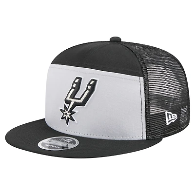Men's New Era  Black/Silver San Antonio Spurs Outdoor Split Panel 9FIFTY Snapback Hat