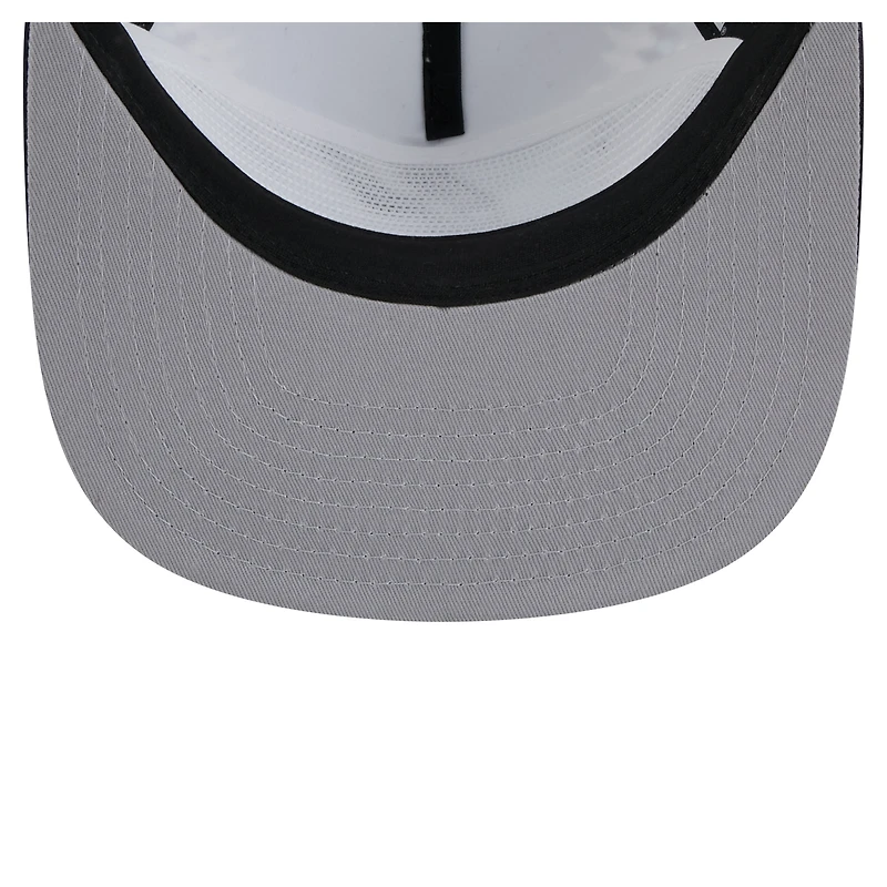 Casquette de golf à pression New Era noire/argentée San Antonio Spurs Throwback Dye pour homme