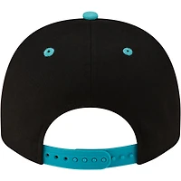 Casquette snapback New Era 9FIFTY pour homme, noire et turquoise, style rétro années 80, San Antonio Spurs