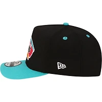 Casquette snapback New Era 9FIFTY pour homme, noire et turquoise, style rétro années 80, San Antonio Spurs