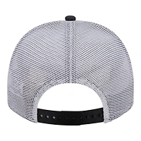 Casquette ajustable New Era 9FIFTY pour homme, noire et blanche, San Antonio Spurs, en maille lavée.