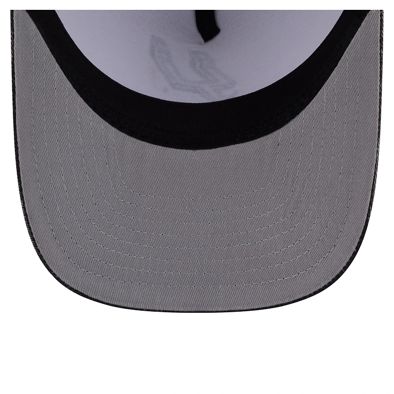 Men's New Era Black/White San Antonio Spurs Washed Meshback 9FIFTY Adjustable Hat