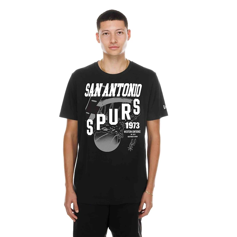 Men's New Era Black San Antonio Spurs 1973 NBA Western Conference Swish T-Shirt