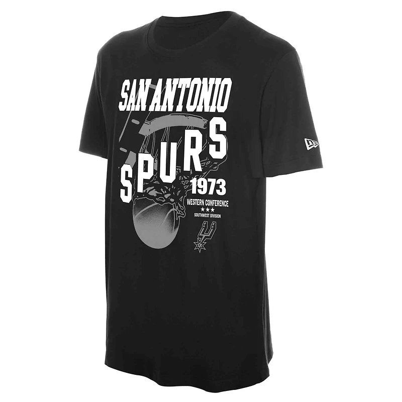 Men's New Era Black San Antonio Spurs 1973 NBA Western Conference Swish T-Shirt