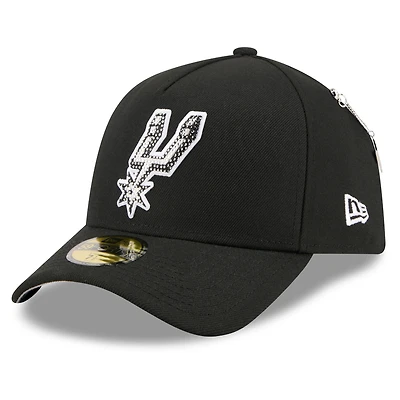 Men's New Era Black San Antonio Spurs 2026 NBA Draft On-Stage Crystal A-Frame 59FORTY Fitted Hat