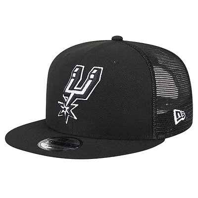 Men's New Era Black San Antonio Spurs 9FIFTY Snapback Trucker Hat