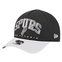 Men's New Era  Black San Antonio Spurs Bold Arch COOLERA 9FORTY A-Frame M-Crown Adjustable Hat
