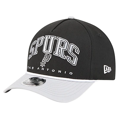Men's New Era Black San Antonio Spurs Bold Arch COOLERA 9FORTY A-Frame M-Crown Adjustable Hat