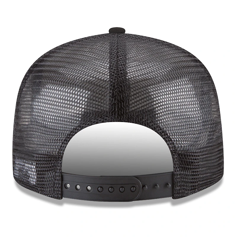 Casquette snapback New Era 9FIFTY noire pour homme, logo San Antonio Spurs Core, maille.