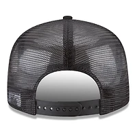 Casquette snapback New Era 9FIFTY noire pour homme, logo San Antonio Spurs Core, maille.