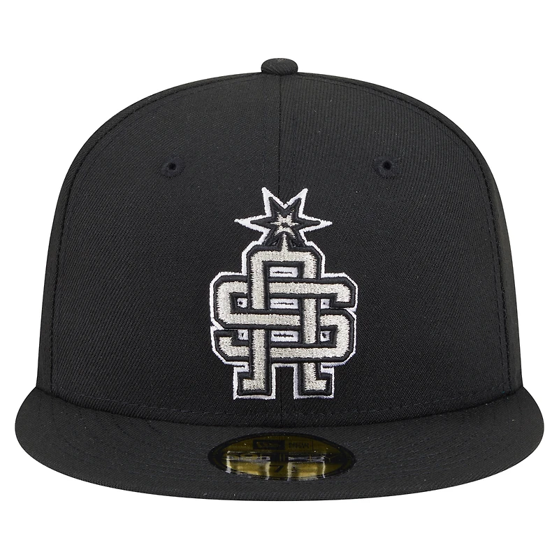 Casquette ajustée New Era noire San Antonio Spurs Deceptor 59FIFTY pour homme