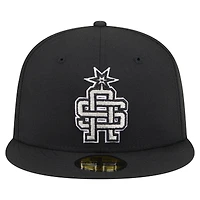 Casquette ajustée New Era noire San Antonio Spurs Deceptor 59FIFTY pour homme