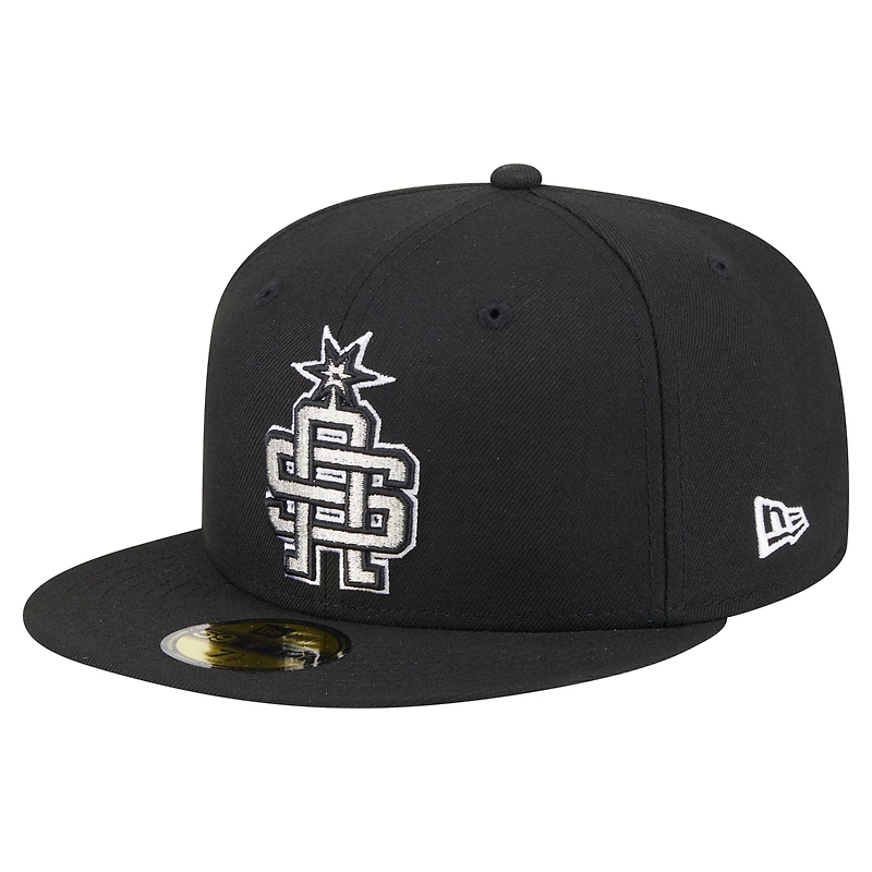 Casquette ajustée New Era noire San Antonio Spurs Deceptor 59FIFTY pour homme