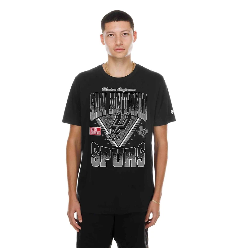 Men's New Era Black San Antonio Spurs NBA Western Conference Script T-Shirt