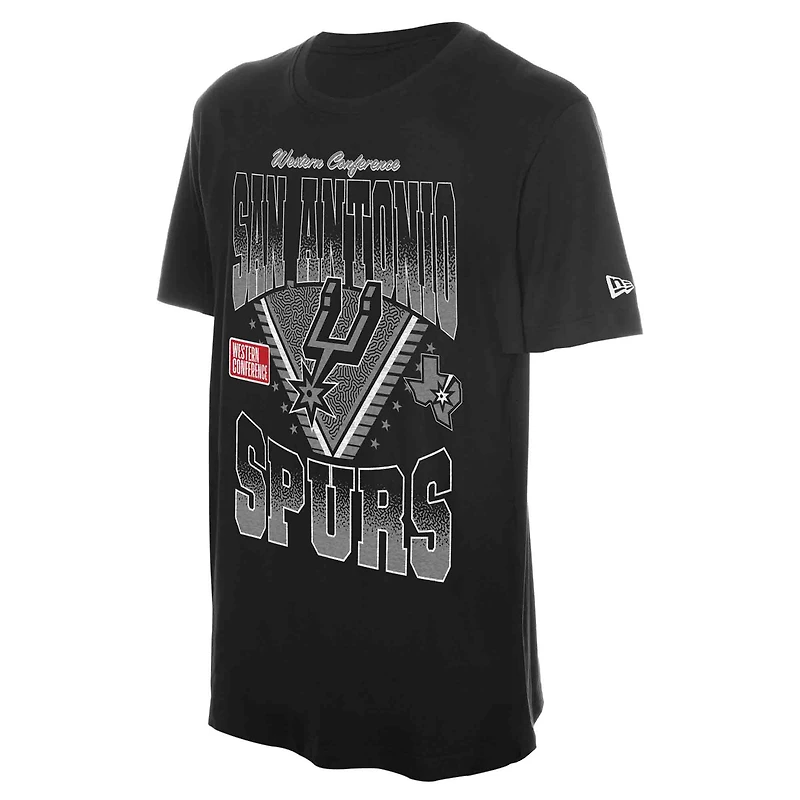Men's New Era Black San Antonio Spurs NBA Western Conference Script T-Shirt