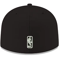 Casquette ajustée New Era 59FIFTY noire pour homme, couleur officielle des San Antonio Spurs.