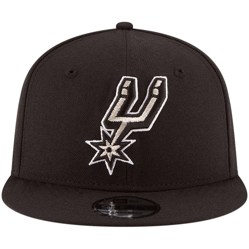 Men's New Era Black San Antonio Spurs Official Team Color 9FIFTY Snapback Hat