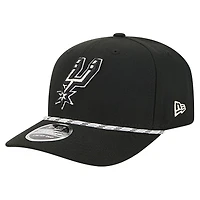 Casquette ajustable New Era noire San Antonio Spurs 9SEVENTY pour homme