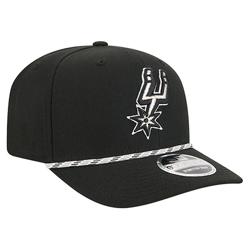 Casquette ajustable New Era noire San Antonio Spurs 9SEVENTY pour homme