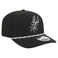 Casquette ajustable New Era noire San Antonio Spurs 9SEVENTY pour homme