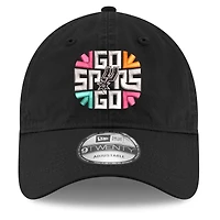 Men's New Era  Black San Antonio Spurs Slogan 9TWENTY Adjustable Hat