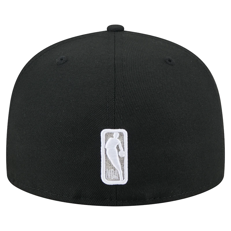 Casquette ajustée New Era 59FIFTY noire pour homme avec motif State Stitch des San Antonio Spurs