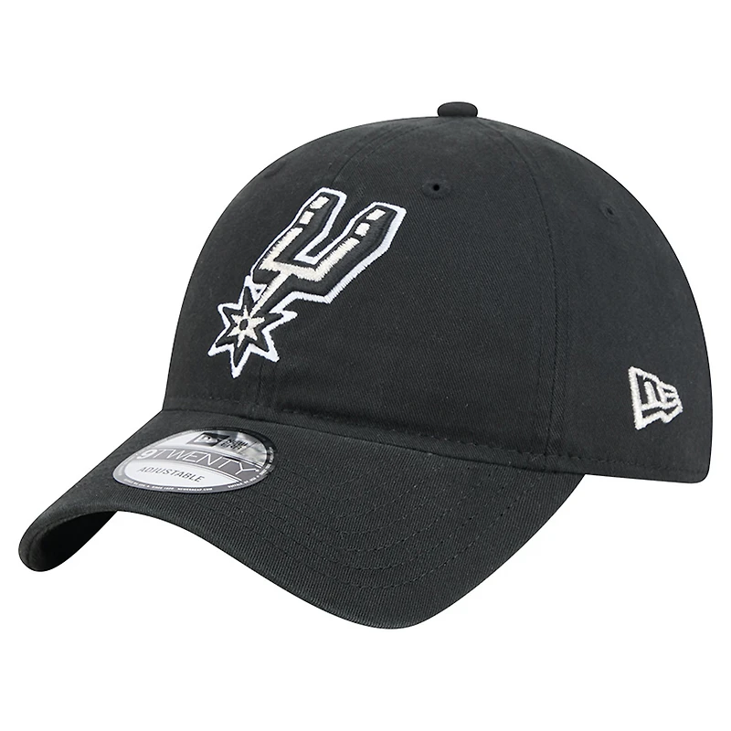 Casquette ajustable New Era noire San Antonio Spurs Team 9TWENTY pour homme