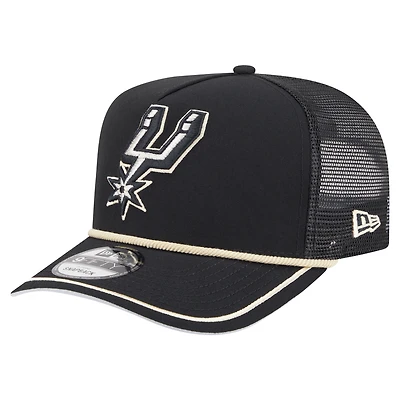 Casquette snapback New Era noire San Antonio Spurs Vintage Team Rope A-Frame 9FIFTY pour homme