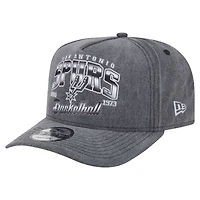 Casquette snapback pré-courbée New Era 9FIFTY pour homme, couleur anthracite, San Antonio Spurs
