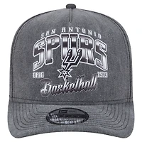 Casquette snapback pré-courbée New Era 9FIFTY pour homme, couleur anthracite, San Antonio Spurs