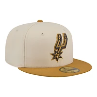 Men's New Era Cream/Tan San Antonio Spurs Two-Tone Color Pack 59FIFTY Fitted Hat