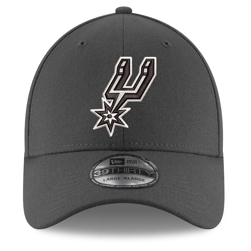 Casquette New Era Graphite San Antonio Spurs 39THIRTY Flex pour homme