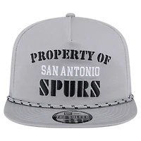 Casquette snapback grise New Era San Antonio Spurs pour homme, modèle rétro, propriété du golfeur
