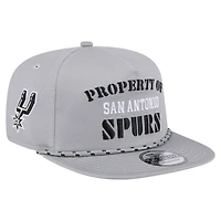 Casquette snapback grise New Era San Antonio Spurs pour homme, modèle rétro, propriété du golfeur