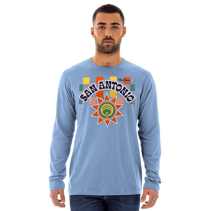 Men's New Era  Light Blue San Antonio Spurs 2024/25 City Edition Long Sleeve T-Shirt