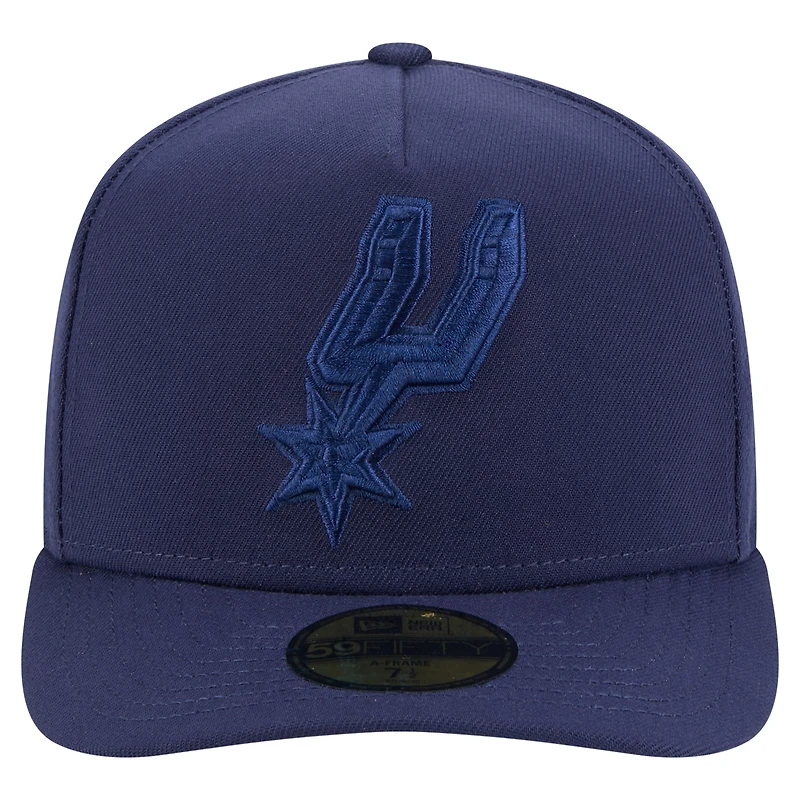Casquette ajustée San Antonio Spurs Colorpack A-Frame 59FIFTY pour homme de New Era bleu marine