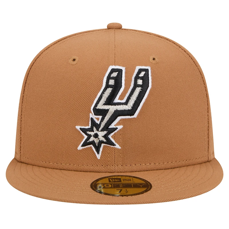 Casquette ajustée San Antonio Spurs 59FIFTY pour homme New Era Tan Color Pack